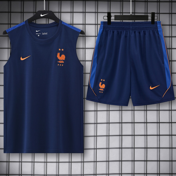 26-27 France Royal blue Tank top and shorts suit #D26072