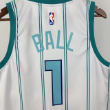 Hornets BALL #1 White Top Quality Hot Pressing NBA Jersey (Trapeze Edition) 飞人版