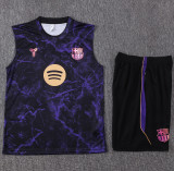 26-27 BAR Black Purple Tank top and shorts suit #D26084