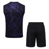 26-27 BAR Black Purple Tank top and shorts suit #D26084