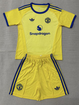 26-27 Man Utd Yellow Goalkeeper Kids Soccer Jersey