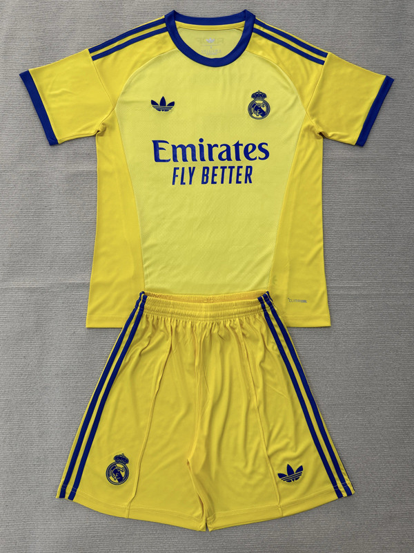 26-27 RMA Yellow Goalkeeper Kids Soccer Jersey