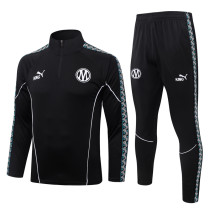 26-27 Marseille Black Half Pull Tracksuit #B26107(半拉链)