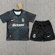 26-27 Sporting Lisbon Black Goalkeeper Kids Soccer Jersey