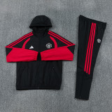26-27 Man Utd Black Windbreaker Suit (Hoodie)(风衣套装)
