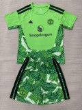 26-27 Man Utd Green Goalkeeper Kids Soccer Jersey