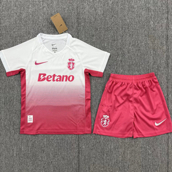 26-27 Sporting Lisbon White Red Special Edition Kids Soccer Jersey