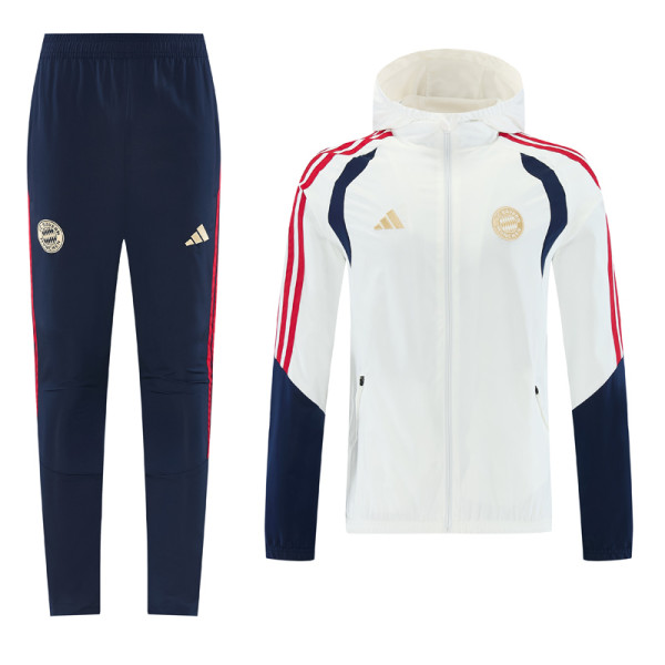 26-27 Bayern White Windbreaker Suit (Hoodie)(风衣套装)