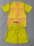 26-27 BAR Yellow Goalkeeper Kids Soccer Jersey
