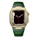 DIY Modification Kit Metal Bezel For Apple Watch Case Series 6 5 4 3 2 40mm 44mm Leather Strap band frame Strap for iWatch