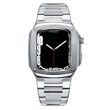 DIY Modification Kit Metal Bezel For Apple Watch Case Series 6 5 4 3 2 40mm 44mm Leather Strap band frame Strap for iWatch