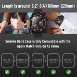 Luxury Modification Case Band for Apple Watch Series 7 6 5 4 44mm 45mm Men Rugged Case Silicone Sport Band for iWatch 6/5/4 SE