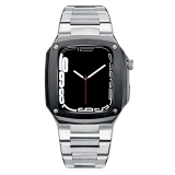 DIY Modification Kit Metal Bezel For Apple Watch Case Series 6 5 4 3 2 40mm 44mm Leather Strap band frame Strap for iWatch