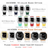 Luxury Modification Kit Mod Metal Frame Bezel For Apple Watch Band Case 7 6 5 4 3 40mm 44mm 45mm Watchband Strap for iWatch Se
