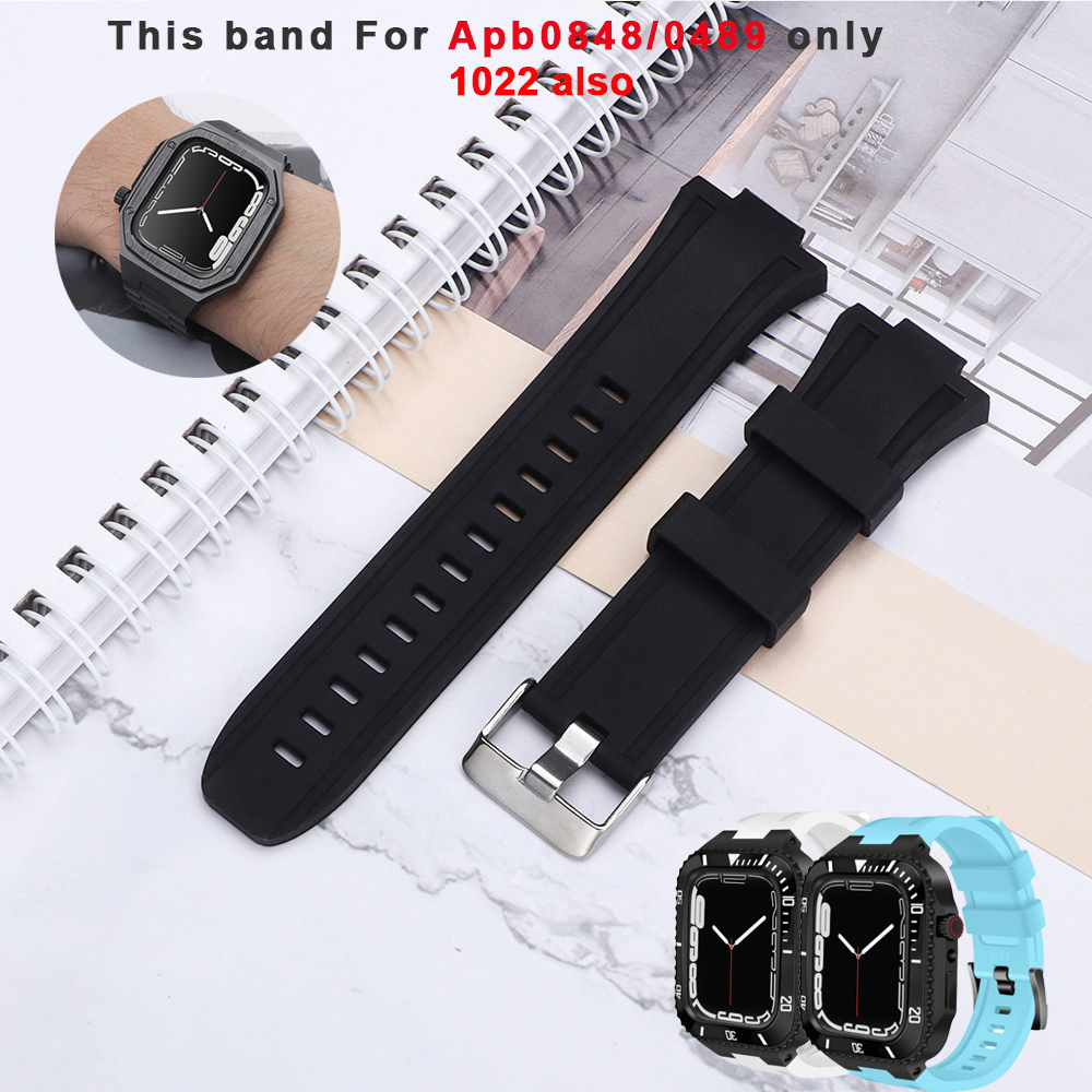 Replacement Rubber Strap Band For 0848  0849 Apple watch Mod Kit Set