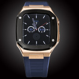 Modification Kit Metal Bezel Frame For Apple Watch Case band 7 6 5 4 3 2 40mm 41mm 44mm 45mm Rubber Strap Replacement for iWatch