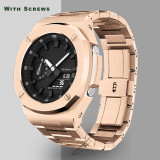 Nautilus Style Casioak GA2100 Luxury Refit Mod Kit Set for G shock GA-2110 Modification Kit Stainless Steel Case Strap Metal