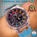 NEW Transparent Casioak Mod Kit for GA2100 Replacement PC Case Strap for Casio GA-2100 2110 Rubber Watch Band Metal Buckle