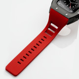 44MM Luxury RM Style Modification Mod Kit Apple Watch Metal Case strap For iwatch series 6 5 4 SE Rubber Strap watchband