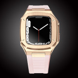 Modification Kit Metal Bezel Frame For Apple Watch Case band 7 6 5 4 3 2 40mm 41mm 44mm 45mm Rubber Strap Replacement for iWatch