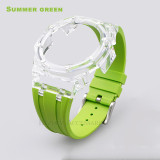 NEW Transparent Casioak Mod Kit for GA2100 Replacement PC Case Strap for Casio GA-2100 2110 Rubber Watch Band Metal Buckle
