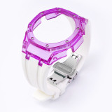 Casioak Transparent Mod Kit Case for GA2100 2110 GMA S2100 Accessories Adapter for GA-100 110 120 Rubber Strap Replacement