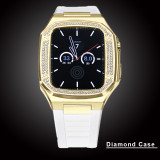Modification Kit Metal Bezel Frame For Apple Watch Case band 7 6 5 4 3 2 40mm 41mm 44mm 45mm Rubber Strap Replacement for iWatch