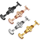 Universal 12 14 16 18 20 22mm Butterfly Buckle Mod kit Accessories 316 Stainless Steel Double Push Button Fold Watch Replacement