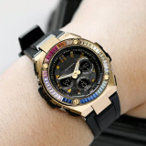 Diamond Luxury Casioak Mod Kit Metal Stainless Steel Case Modified Watch Case For G-Shock Watch Bezel GST- W300 W100 Accessories