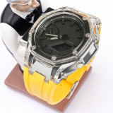 NEW Transparent Casioak Mod Kit for GA2100 Replacement PC Case Strap for Casio GA-2100 2110 Rubber Watch Band Metal Buckle