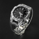 NEW Transparent Casioak Mod Kit for GA2100 Replacement PC Case Strap for Casio GA-2100 2110 Rubber Watch Band Metal Buckle
