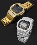 For G-SHOCK Diamond Mod Kit Case Frame Band Stainless Steel Strap&Bezel Replacements For DW5600 DW5610 GWM5610 DW5030 GW5000
