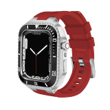 Modification Kit For Apple Watch 7 6 5 4 3 SE Metal Bezel Frame Rubber WatchBand For iWatch Refit Case Band 7 45mm 44mm 42mm
