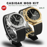 Retro Gen4 For Casioak Mod Kit For G-Shock GA2100 Metal Case Frame Rubber Strap for GA-2110 Stainless steel Accessories Tools