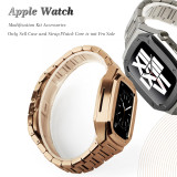 Modification Kit for Apple Watch Case Mod Bezel Rubber Strap Metal Band  Band 44mm 45mm 41mm 40mm for iWatch Series 7 6 SE 5 4