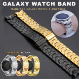 Curved End Watch Band for Samsung Galaxy Watch 4 Classic 46mm 42mm Stainless Steel Strap for Galaxy Watch 4 44 40mm Bracelet