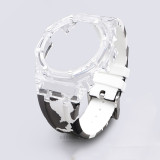 Casioak Transparent Mod Kit Case for GA2100 2110 GMA S2100 Accessories Adapter for GA-100 110 120 Rubber Strap Replacement