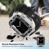 Modification Kit For Apple Watch 7 6 5 4 3 SE Metal Bezel Frame Rubber WatchBand For iWatch Refit Case Band 7 45mm 44mm 42mm