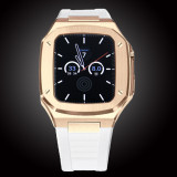 Modification Kit Metal Bezel Frame For Apple Watch Case band 7 6 5 4 3 2 40mm 41mm 44mm 45mm Rubber Strap Replacement for iWatch