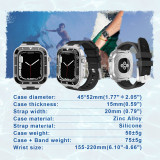 Modification Kit For Apple Watch 7 6 5 4 3 SE Metal Bezel Frame Rubber WatchBand For iWatch Refit Case Band 7 45mm 44mm 42mm