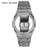 Casioak Mod Kit For GMAS2100 Modification Kit Metal Bezel Frame For G shock Watch Fluoro Rubber Strap Steel band Accessories