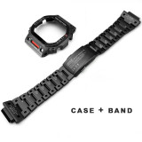 For Casioak G-SHOCK For DW5600 DW5610 GWM5610 Mod Kit Metal Bezel Case Frame Band Stainless Steel Strap Replacements