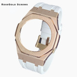Casioak Mod Kit For GMAS2100 Modification Kit Metal Bezel Frame For G shock Watch Fluoro Rubber Strap Steel band Accessories