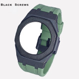 Casioak Mod Kit For GMAS2100 Modification Kit Metal Bezel Frame For G shock Watch Fluoro Rubber Strap Steel band Accessories