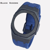 Casioak Mod Kit For GMAS2100 Modification Kit Metal Bezel Frame For G shock Watch Fluoro Rubber Strap Steel band Accessories