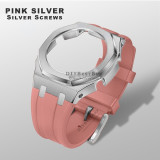 Casioak Mod Kit For GMAS2100 Modification Kit Metal Bezel Frame For G shock Watch Fluoro Rubber Strap Steel band Accessories