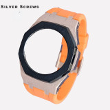 Casioak Mod Kit For GMAS2100 Modification Kit Metal Bezel Frame For G shock Watch Fluoro Rubber Strap Steel band Accessories