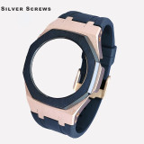 Casioak Mod Kit For GMAS2100 Modification Kit Metal Bezel Frame For G shock Watch Fluoro Rubber Strap Steel band Accessories