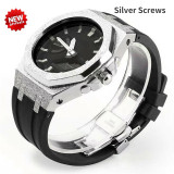 3rd Generation GA2100 GA2110 Gen3 Fluorine Rubber Watch Strap Metal Bezel Modification Case Kit for Casioak G-SHOCK With tools
