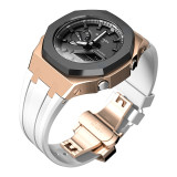 Casioak DIY Mod Kit Metal Case Frame Bezel Strap For Casio G shock GMAS2100 metal mod kit Rubber Strap Replacement Accessories